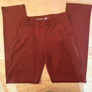 Betabrand Women's Brick Orange Straight Leg Pants